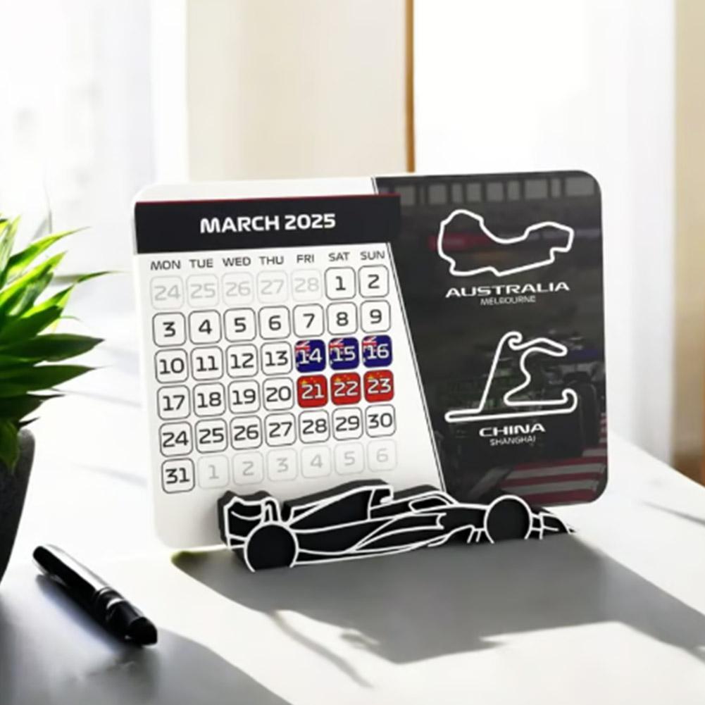 F1 Racing ปฏิทินกระดาษเดสก์ท็อปสถานีปฏิทินตกแต่งบ้าน Itinerary Arrangement Formula 1 Racing ปฏิทิน 2025 ของขวัญ