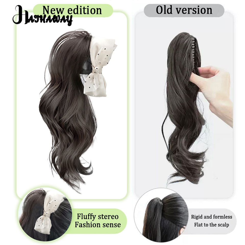 Женский синтетический удлинитель для волос в горошек с бантом