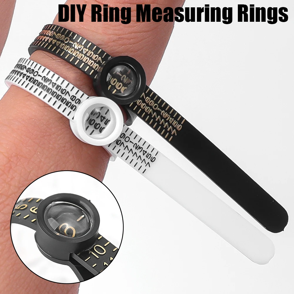 แว่นขยายแหวนไม้บรรทัด Measurer Finger COIL แหวนขนาดเครื่องมือ UK ขนาด US ขนาดการวัดแหวน Sizer ใส่ GUARD กระชับเครื่องมือ