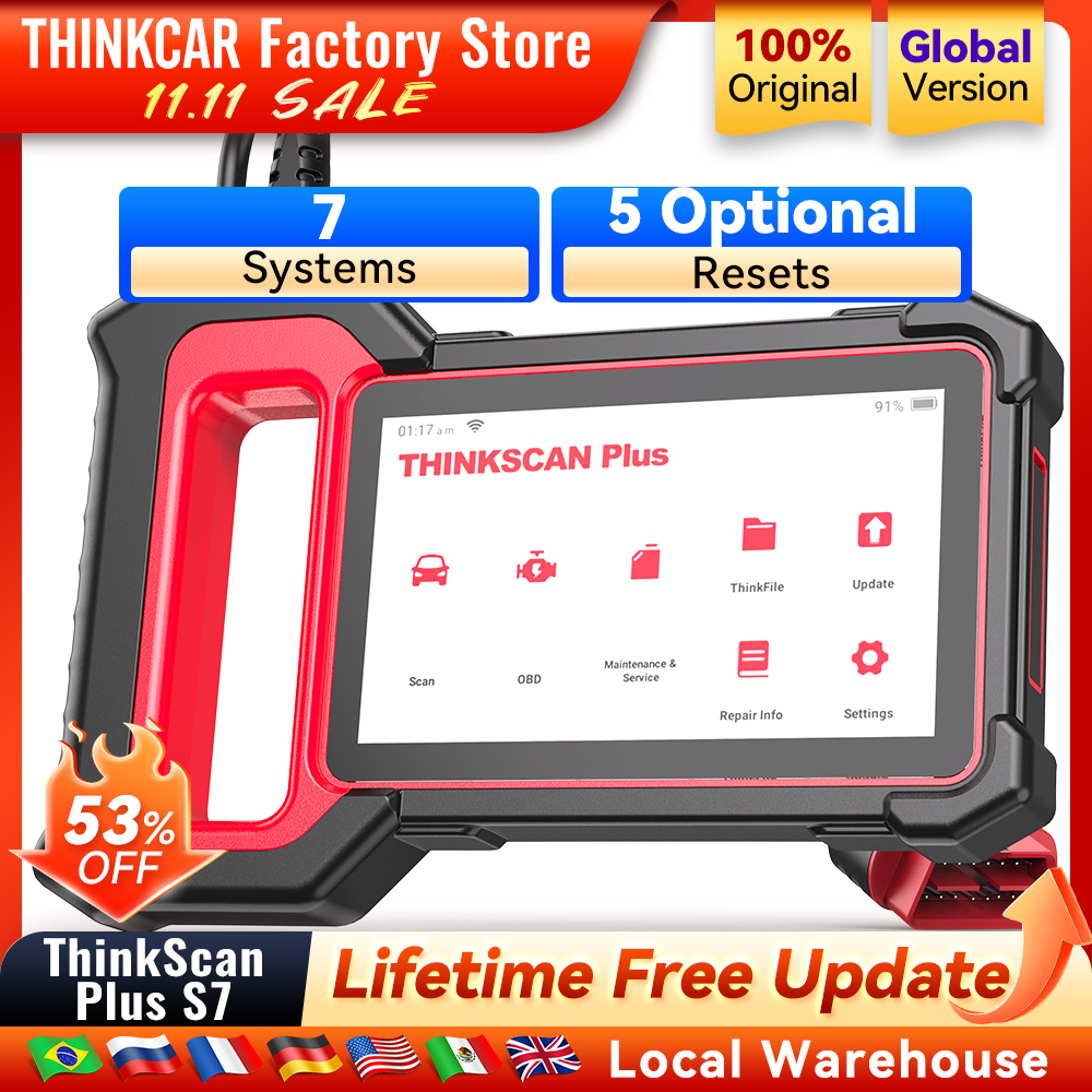 Диагностический сканер THINKCAR Thinkscan Plus S7 S6 S4 Obd2, автомобильный диагностический сканер, автомобильный диагностический инструмент, считыватель кодов, 28 сбросов