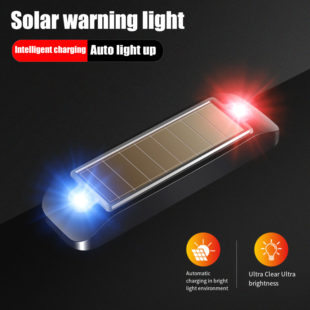 Luz de advertencia de energía Solar para motocicletas y coches, linterna LED, indicador nocturno, luz de advertencia estroboscópica de precaución, lámpara para correr ﻿