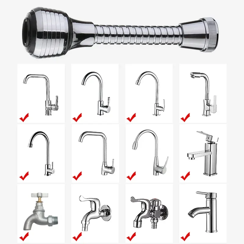Aparatos de cocina, 2 modos, burbujeador giratorio 360, extensor de grifo de alta presión, ahorro de agua, suministros de accesorios de cocina y baño