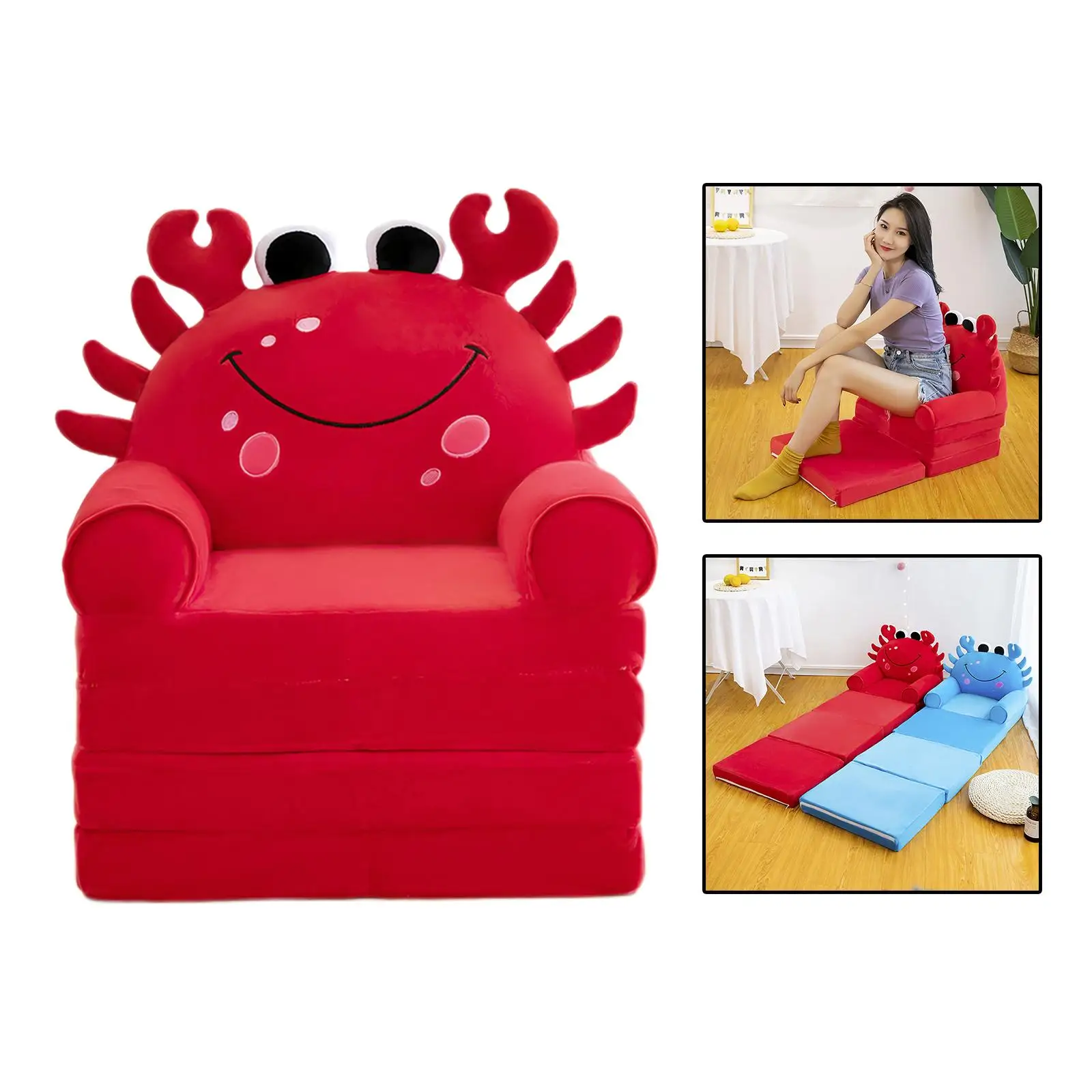 การ์ตูนพับโซฟาสำหรับเด็ก Plush เด็กโซฟาพนักพิงเก้าอี้ Slipcover สำหรับห้องนั่งเล่น