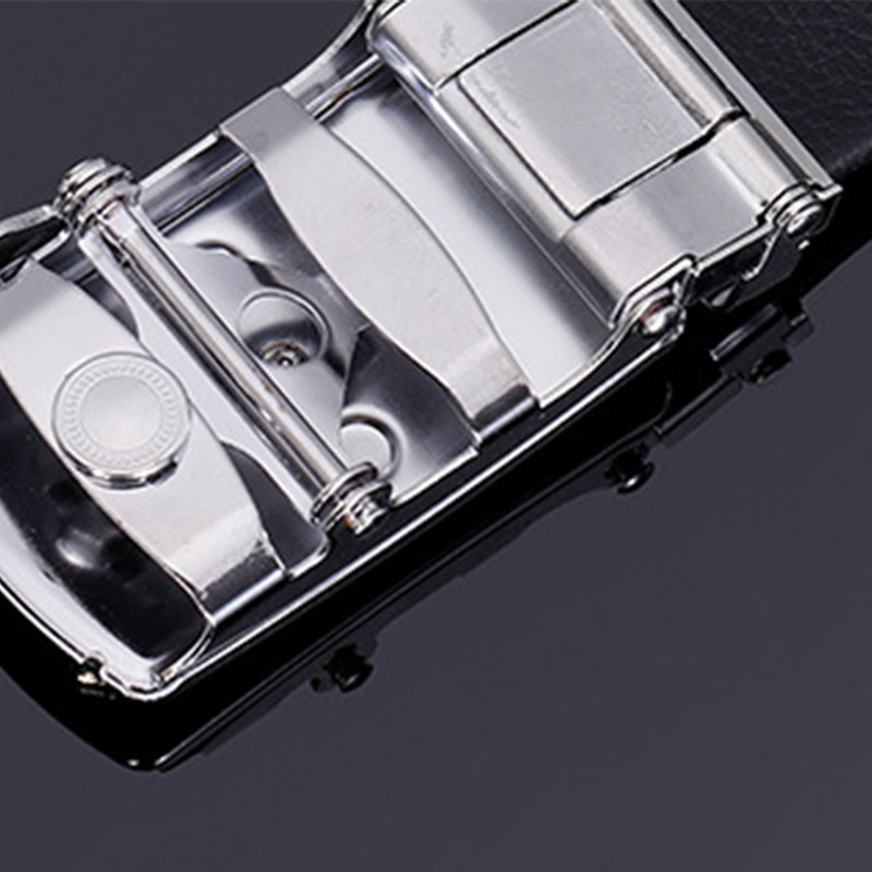 Cinturones de ocio de negocios con hebilla cuadrada de aleación de PU a la moda para hombre