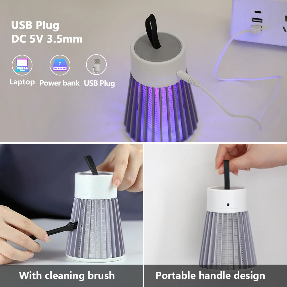โคมไฟกำจัดยุงไฟฟ้าช็อต USB 5V Zapper ดักแมลงยากันยุงห้องนอนกลางแจ้งป้องกันการกับดักยุง