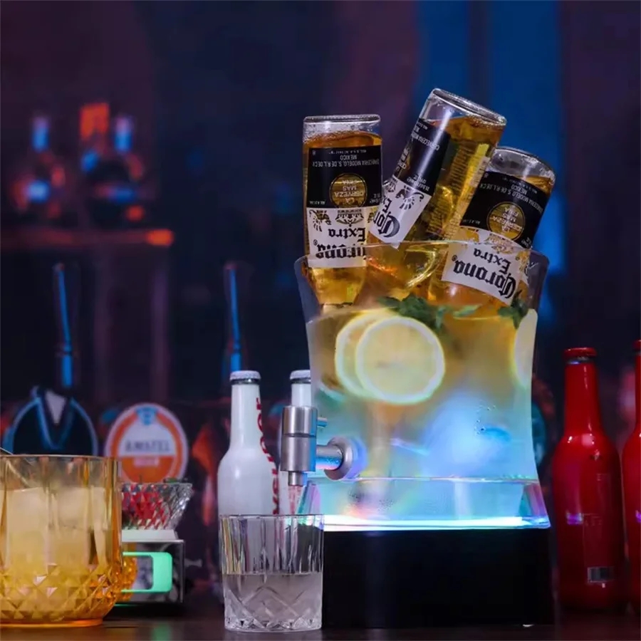 4l Bar Bierturm Spender Party Wein Bier Wasser Saft Getränk Tischplatte Home Bar Flüssigkeit trinken Eiskern Behälter Aus gießer