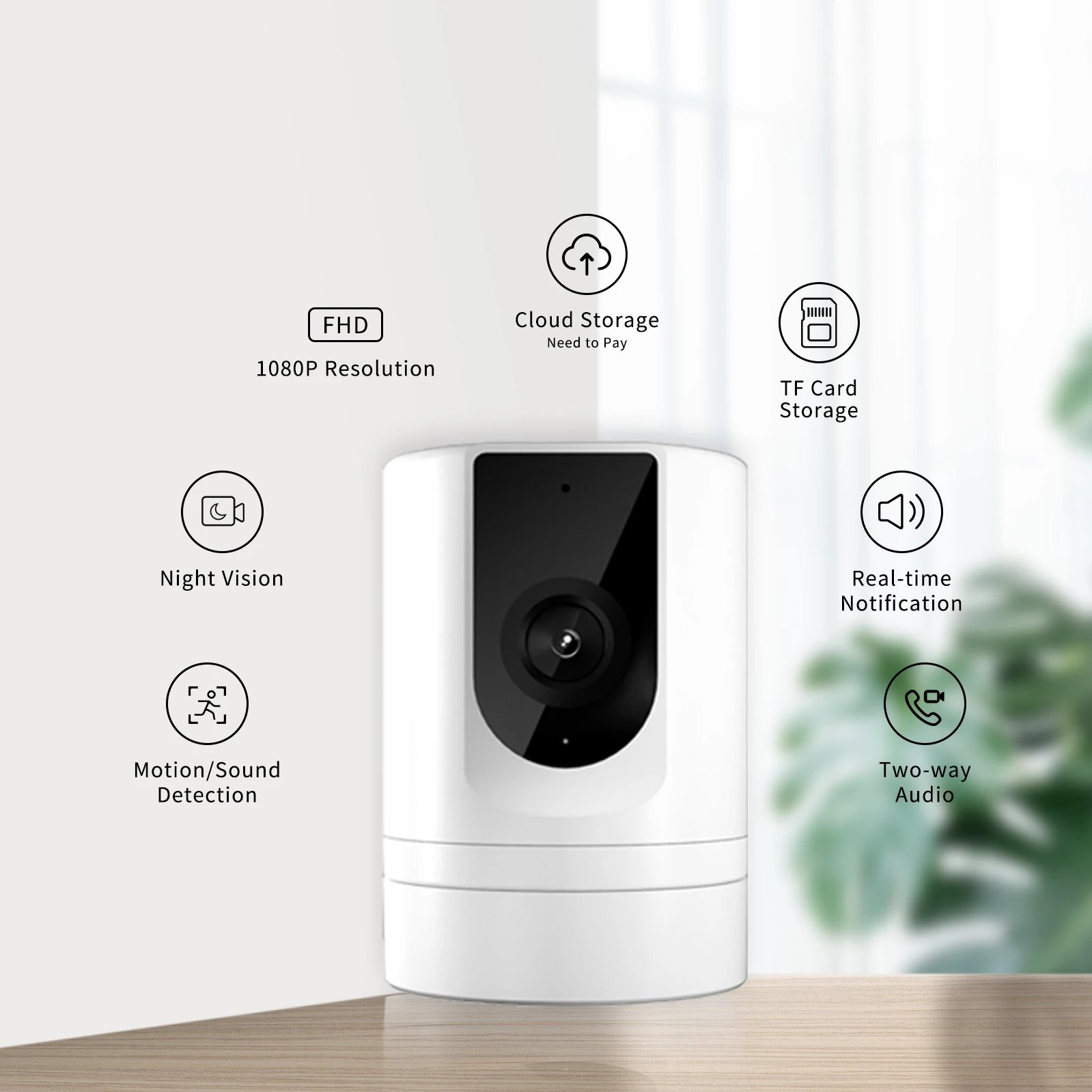 Cámara de seguridad para bebés con aplicación Ease Life, seguridad interior para el hogar, 2,4 GHz, 1080P, cámara para perros y mascotas con aplicación de teléfono, detección de movimiento, conversación bidireccional