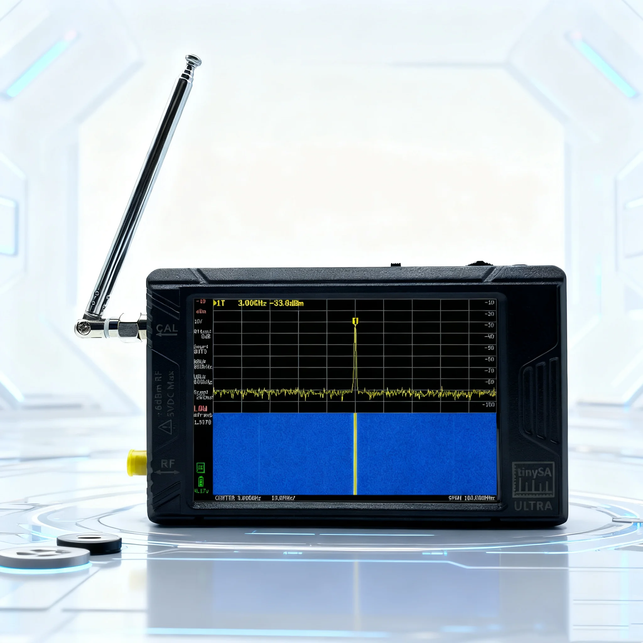 TinySA ULTRA 100 KHZ-5,3 GHz 4 inch display Handheld Tiny Spectrum Analyzer RF-generator met batterij