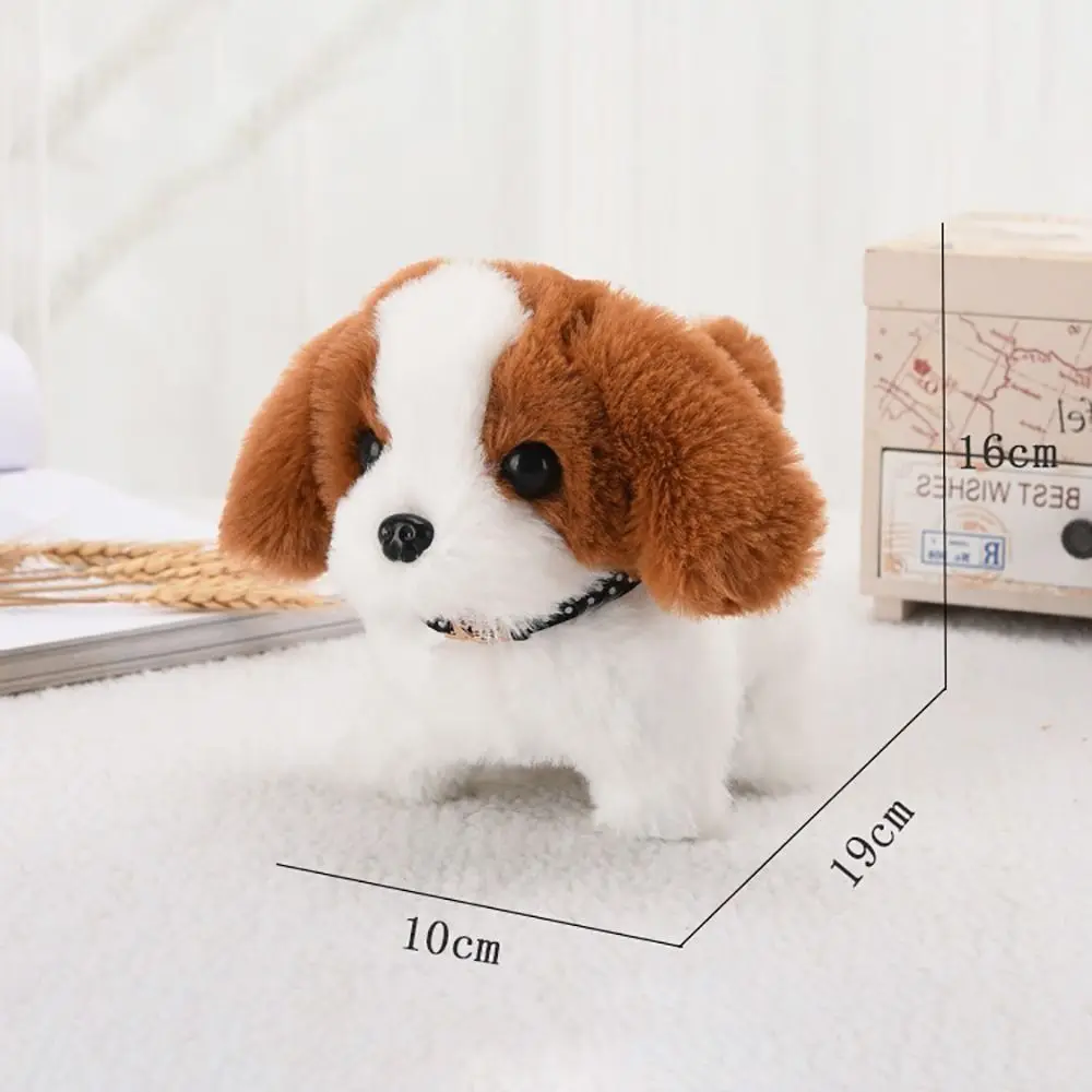 Funny 18CM Simulation Puppy Interactive Brown White Grey Cute Dog Robot Wagging Plush Toys For Kids