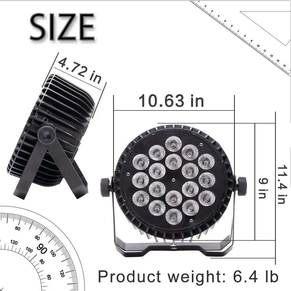 Stop aluminium LED Par 18x18W RGBWA + światła UV 6w1 oświetlenie LED DMX512 światło dyskotekowe profesjonalny sprzęt sceniczny dla DJ-ów szybka wysyłka