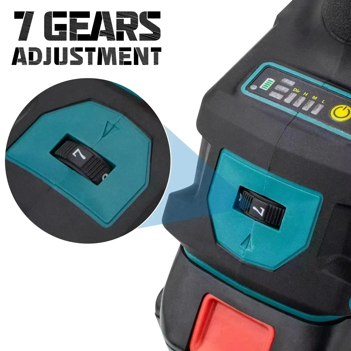 Gezione 7 передач Бесщеточная электрическая угловая шлифовальная машина 125 мм Перезаряжаемая угловая шлифовальная машина Полировальные электроинструменты для Makita 18 В Батарейный штифт