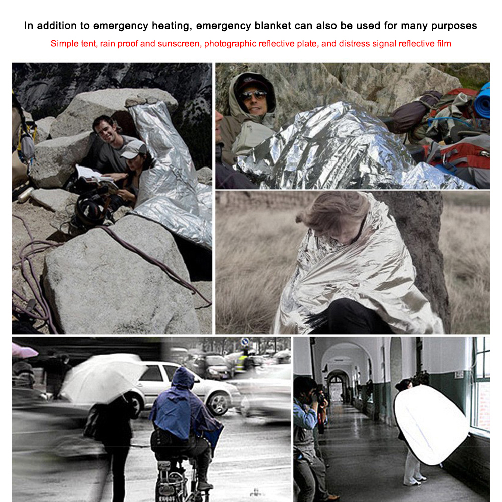 10-1PCS Notfall Decke Thermische Winddicht Outdoor Überleben Erste Hilfe Militär Rettungs Kit Wasserdichte Folie Decke Wandern Camping