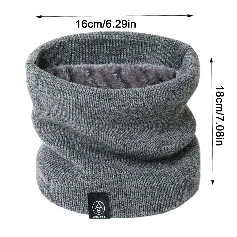 Bufanda tejida a la moda para mujer, cachemir liso como bufandas de redecilla de invierno para mujer, bufandas gruesas y cálidas para el cuello Unisex para hombre, anillo