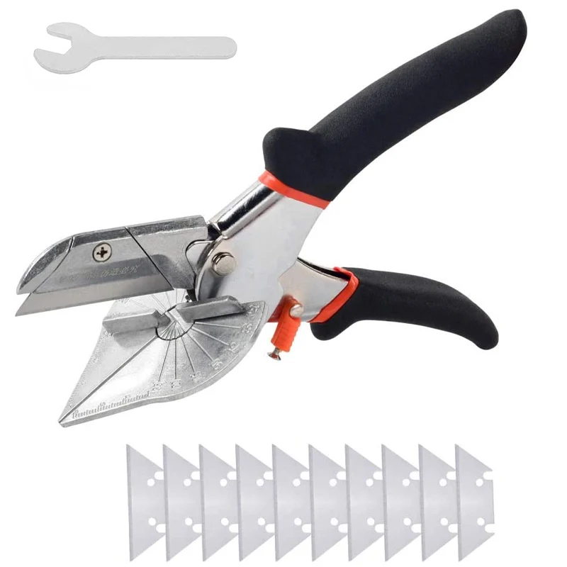 Đa Góc Vát Kéo Góc Cắt 45-135 Độ Góc Mitre Siding Dây Ống Cắt Với 10 Thay Thế lưỡi Dao Và Cờ Lê