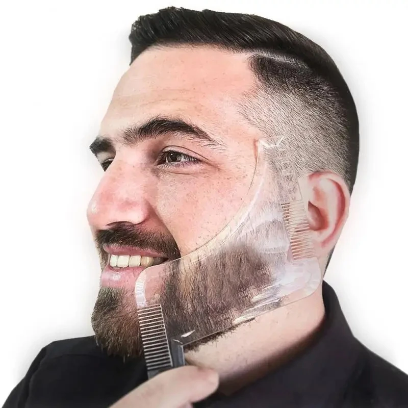 ผู้ชายเคราจัดแต่งทรงผมแม่แบบStencil Beard Comb Men Beard Shapingเครื่องมือการสร้างแบบจําลองไม้บรรทัดShapingจัดแต่งทรงผมตัดหนวดตัดผม