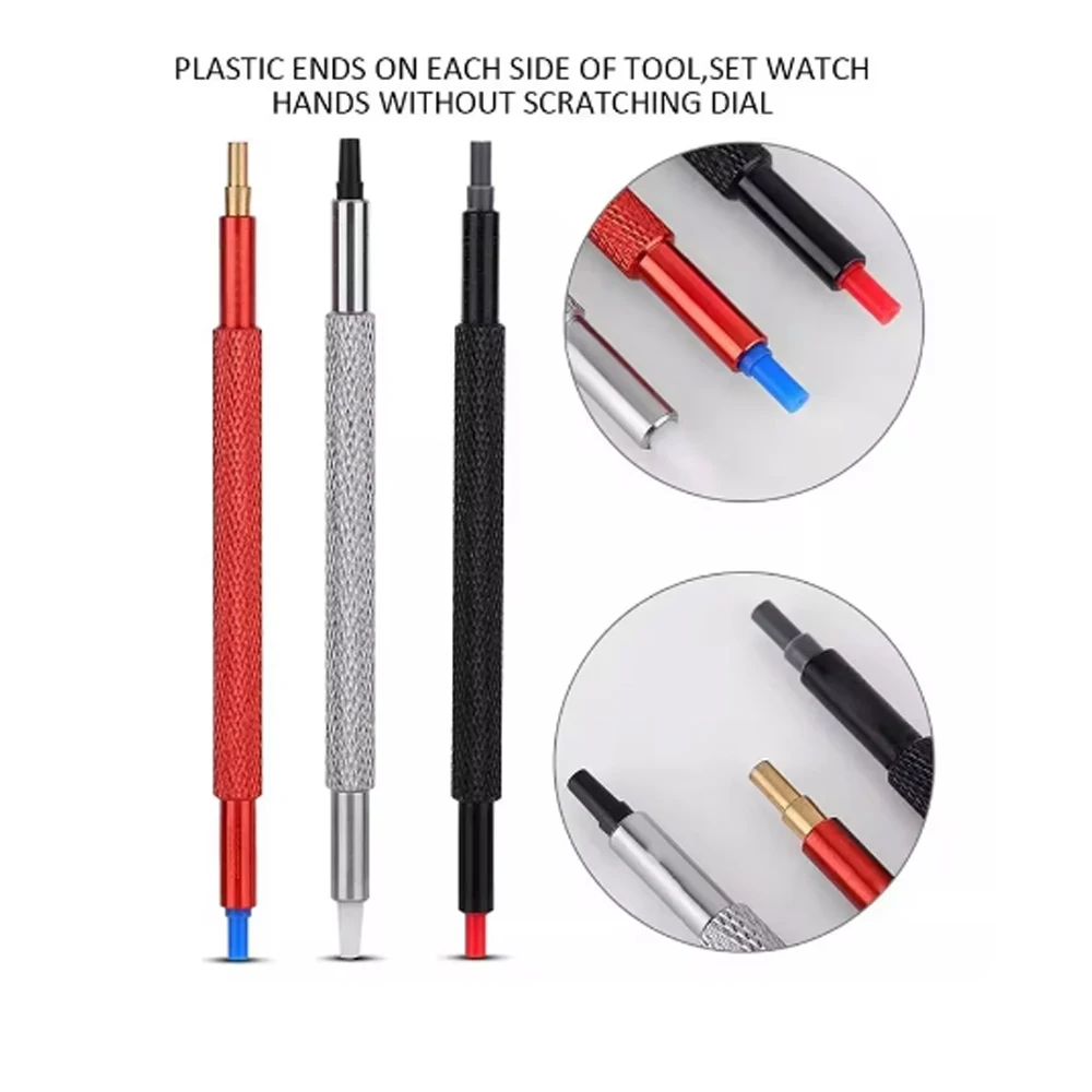 3pcs/lot Watch Hand Pressers Pusher Fitting Set Kit Wristwatch Needle Holder Rubber Head Repair Tool for Watchmakers