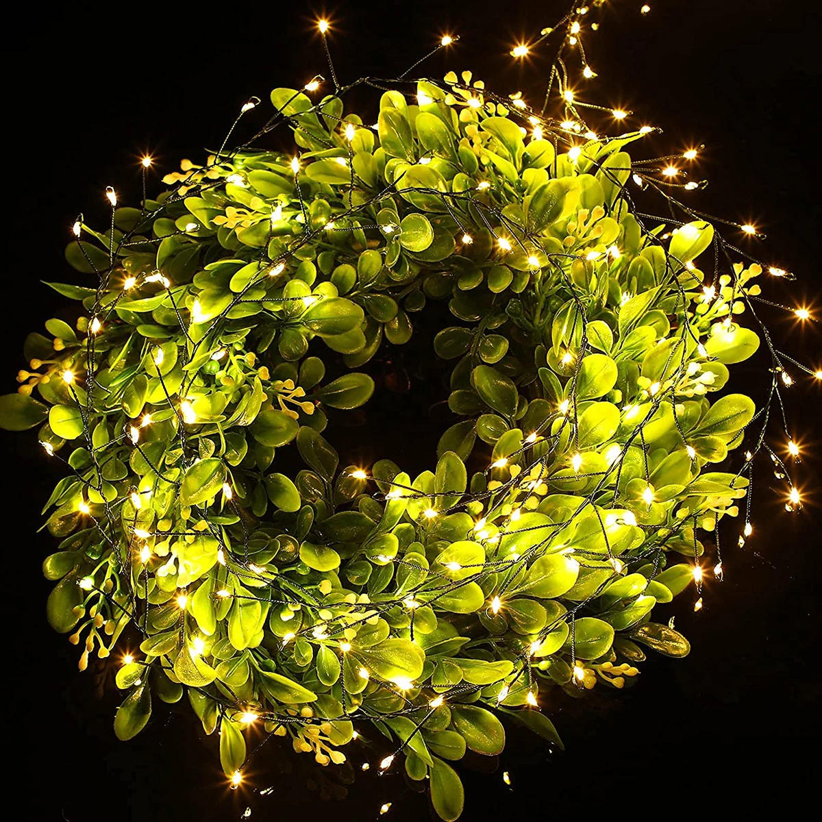 Stringa di luce a LED da 100/200 LED Stringa di luce fata in filo verde utilizzata per grappolo interno Albero di Natale Festa di Capodanno Decorazione da campeggio