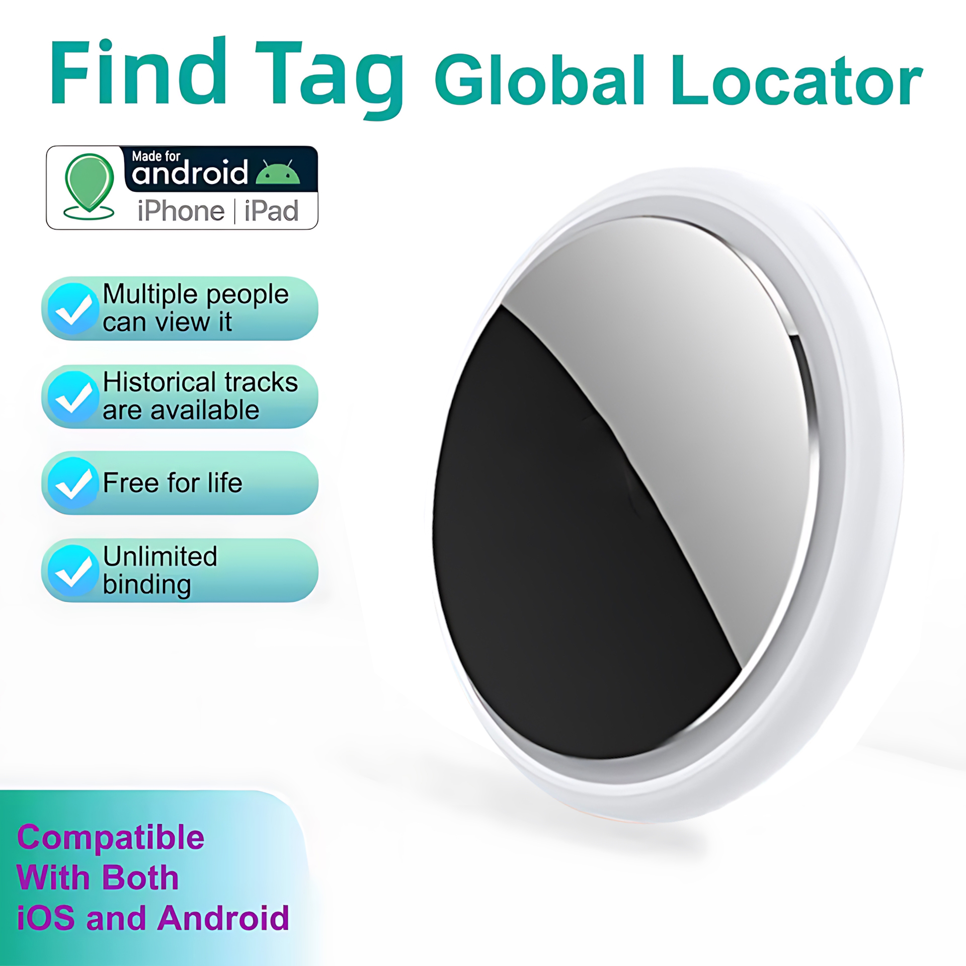 2026 Smart Mini GPS Anti - lose Tracker Sound locate msg reminder alarm For keys wallets kids pets APP tracking on iOS & Android