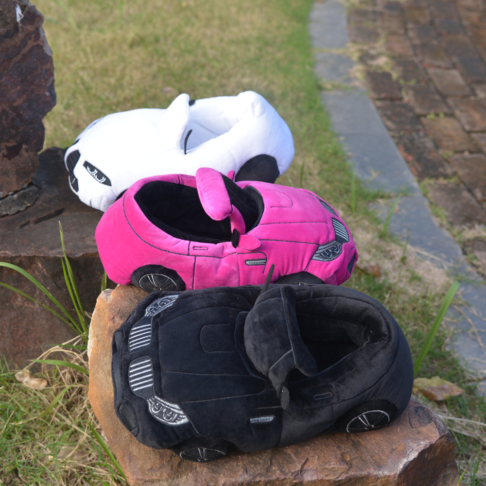 Highland Cow รถรูปร่างรองเท้าแตะ Plush ผู้หญิงผู้ชายการ์ตูนรถ Warm Soft House รองเท้าวันวาเลนไทน์ Party รองเท้าแตะในร่ม