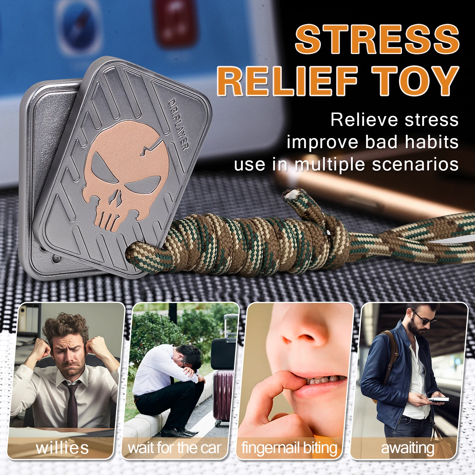 Fidget Toys ผู้ใหญ่, โลหะ Magnetic Fidget Slider, Cliker เหรียญ EDC Fidget Toys บรรเทาความเครียดของเล่น