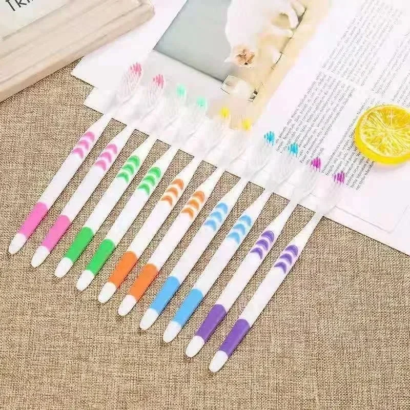 가정용 대나무 숯 칫솔, 부드러운 강모, 가족용 항균 칫솔, 10 개