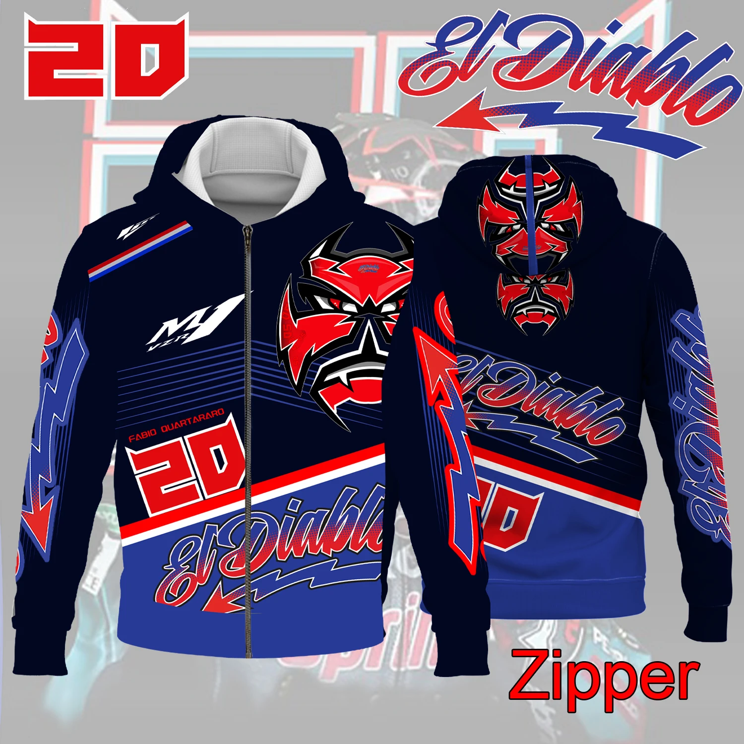 Fabio Quartararo 20 Driver Motorcycle Racing Team Mannen Rits Hoodie Mode Vrouwen Sweatshirt Herfst Sport Kinderen Jas Jas