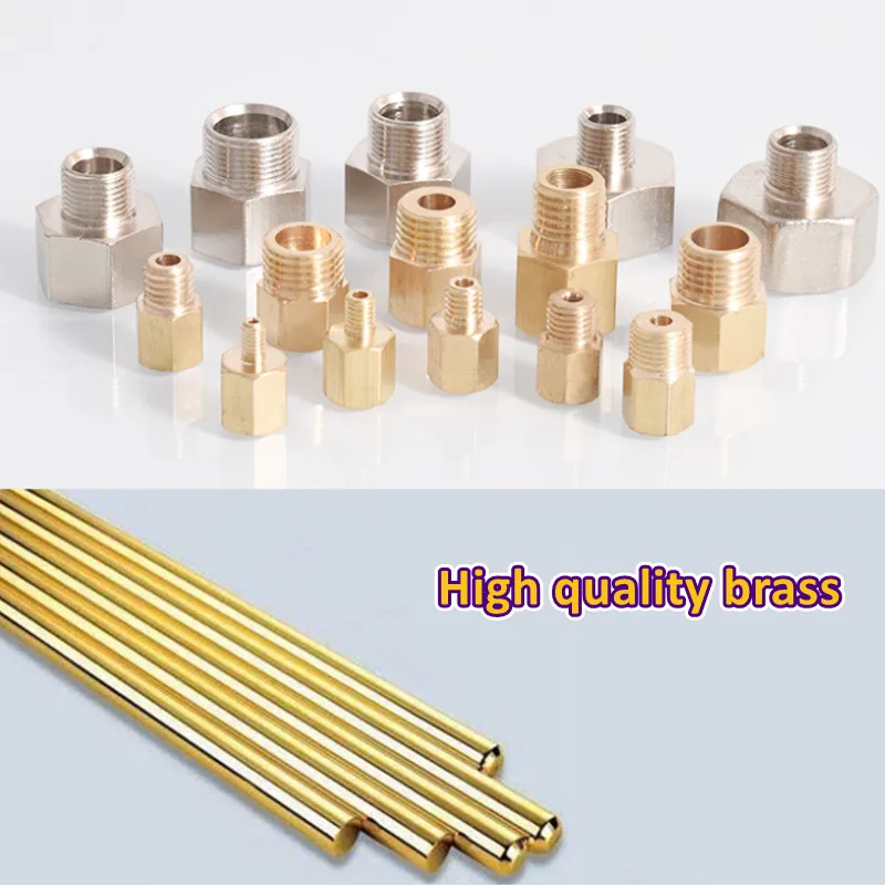 M14 * 1.5 M20 * 1.5 M10 16 22 ท่อทองเหลือง Hex หัวนม Quick Coupler อะแดปเตอร์ 1/8 1/4 1/2 เครื่องวัดความดันการแปลงข้อต่อทองแดง