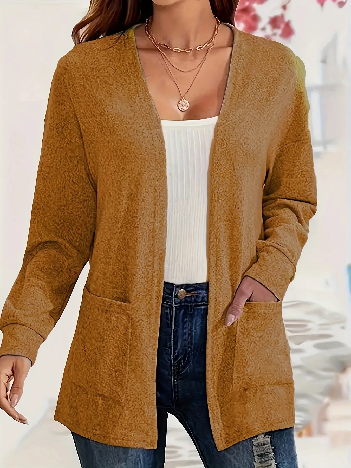 Herfst chic casual effen kleur zak dun plus size damesjasvest