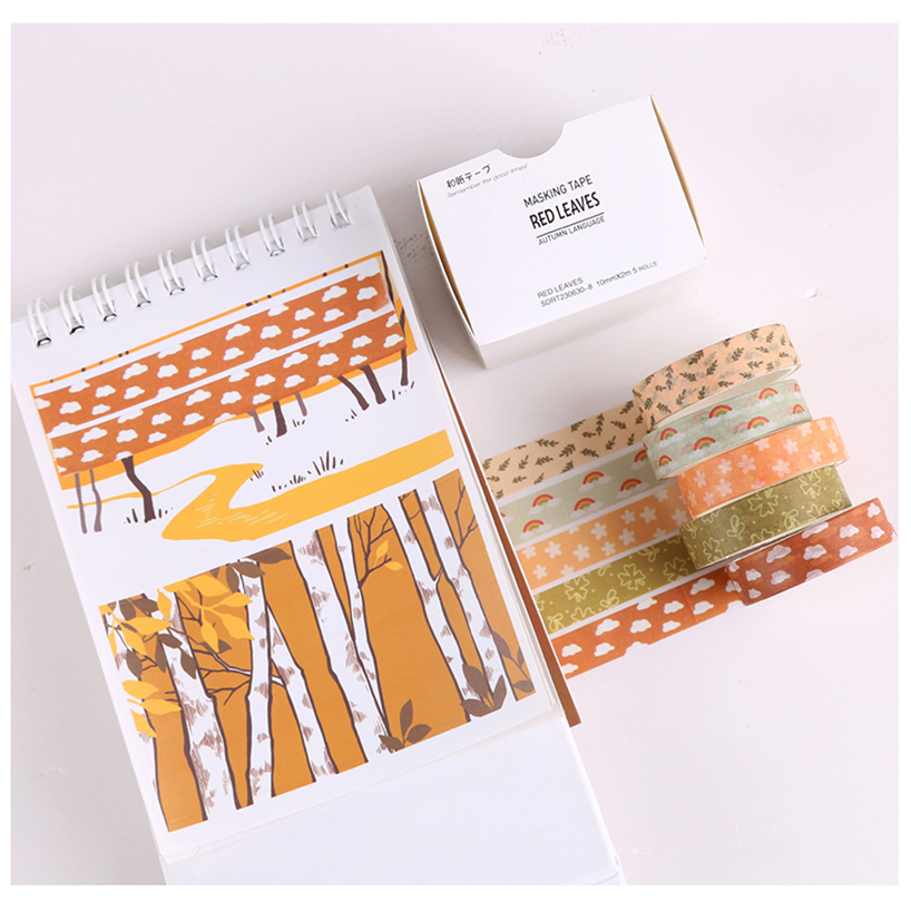 Basic Washi Tape 5 Rollen Tagebuch Dekoration Cinta Adhesiva Decorativa Schreibwaren Masking Tape Scrapbooking Supplies Washi Tapes