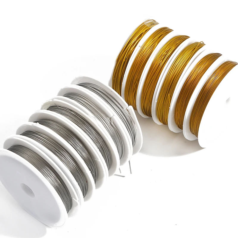 1 rolo 0.3 ~ 1.0mm fio de aço inoxidável fino miçangas corda fio para diy colar pulseiras jóias fazendo diy descobertas