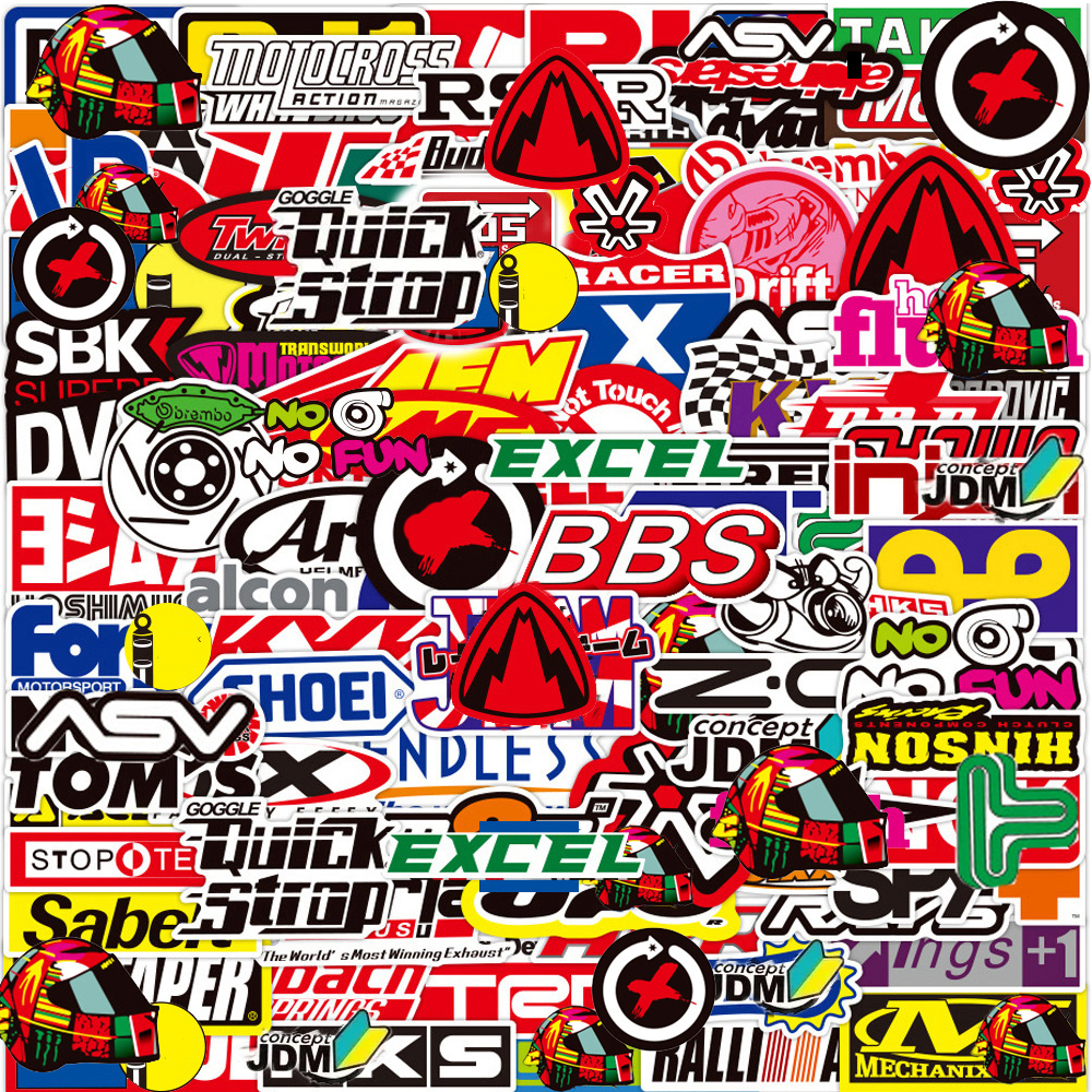 10/30/50/100 pçs legal carro de corrida jdm graffiti adesivos à prova dwaterproof água diy skate telefone capacete motocicleta dos desenhos animados decalque decoração