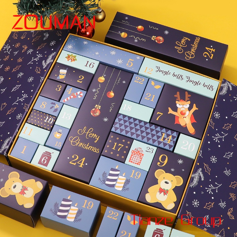 Custom , Custom countdown activity gift packaging empty kids advent calendar box
