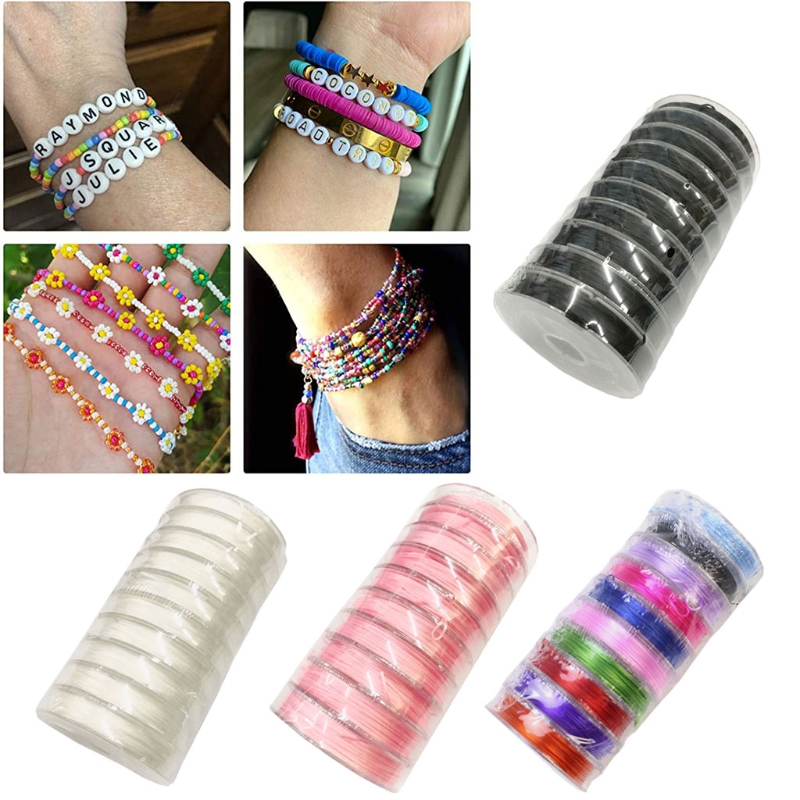 10 рулонов, 150 м, хрустальная нить, 0,8 мм, нить ручной работы, эластичная нить, эластичный браслет, шнур из бисера для