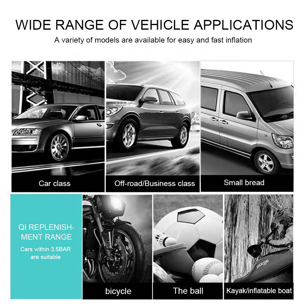 12V 150PSI Mini Luft Kompressor Dual Zylinder Heavy Duty Reifen Inflator Mit LED Licht Auto Elektrische Luftpumpe Auto aufblasbare Werkzeug