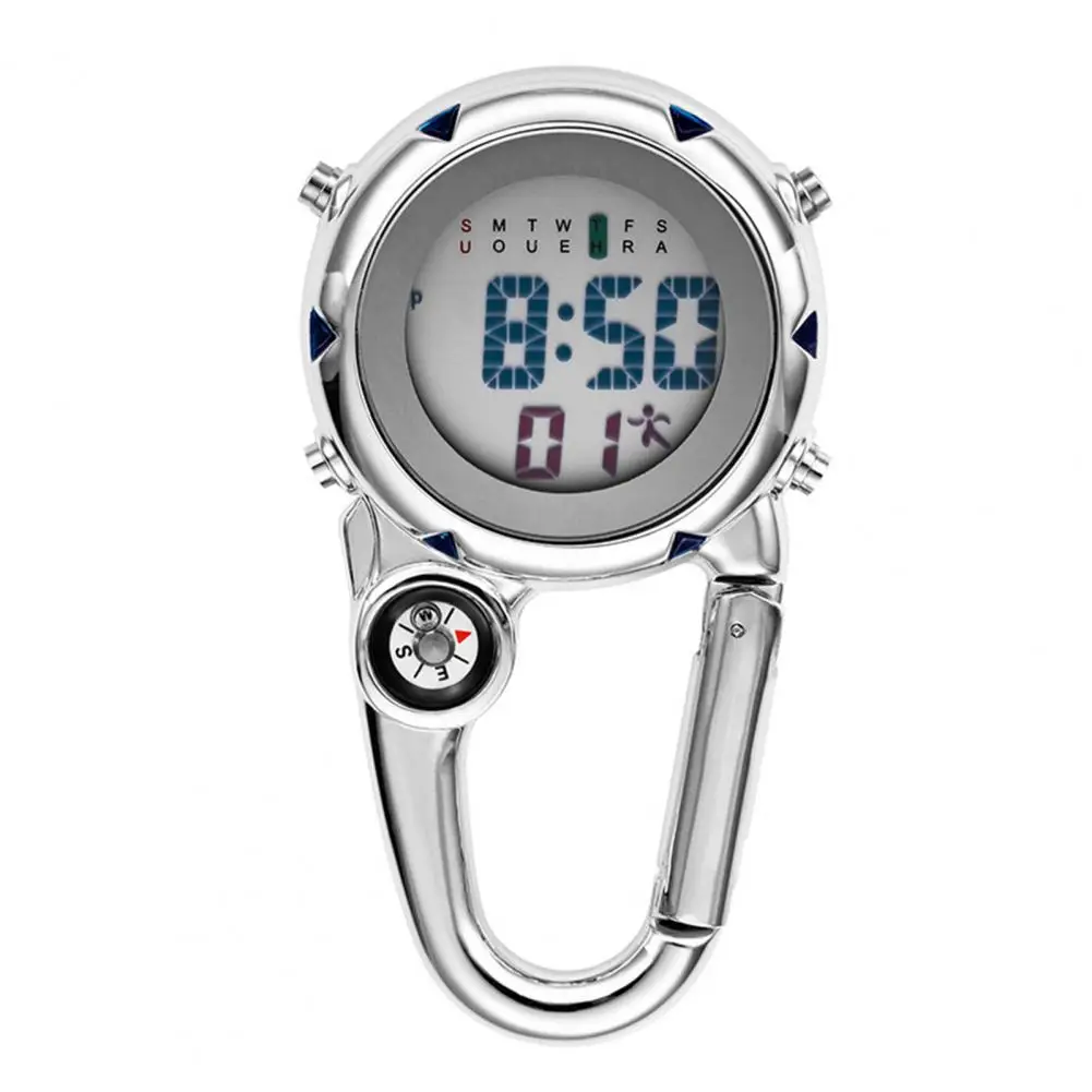 Digital Carabiner นาฬิกา Luminous Anti-Scratch กระเป๋าเป้สะพายหลังที่แม่นยําเข็มขัดนาฬิกาสําหรับกีฬากลางแจ้งนาฬิกานาฬิกาผู้ชาย