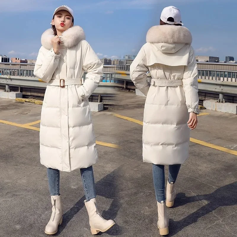 Nouveau automne coréen à capuche épais chaud vers le bas coton veste femmes hiver Parkas décontracté mi-long rembourré vêtements pardessus ample T746