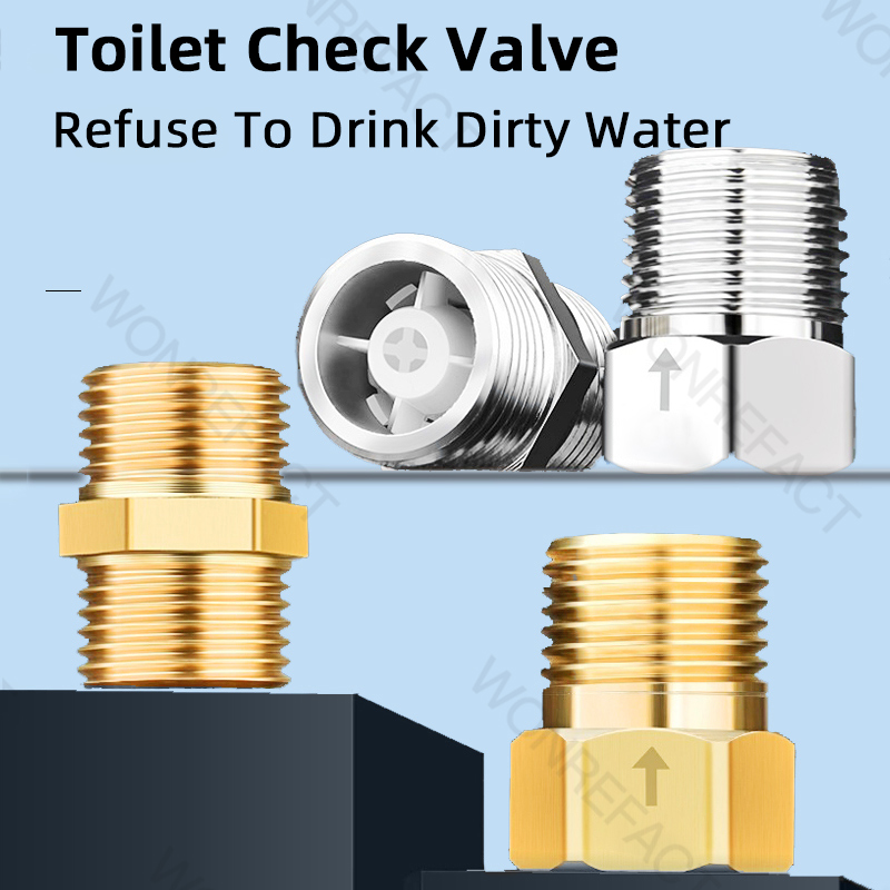 One-way check valve all-copper toilet anti-return bathroom water pipe stop valve anti-return water backflow check valve accessor