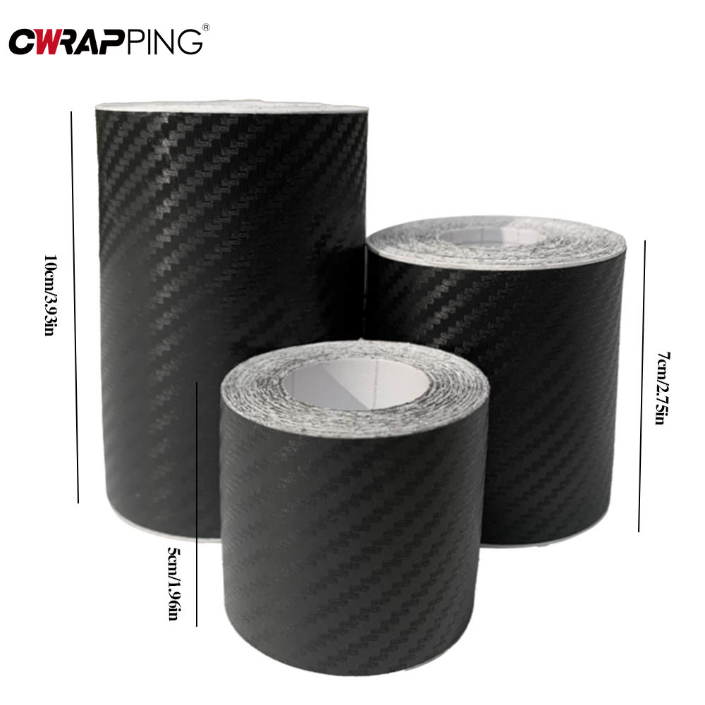 DIY เทปคาร์บอนไฟเบอร์กันน้ำกันรอยขีดข่วน, ฟิล์มป้องกันรอยขีดข่วนเทปตกแต่งรถฟิล์มป้องกันรอยขีดข่วนสำหรับกระจกมองข้างรถยนต์ลำต้น