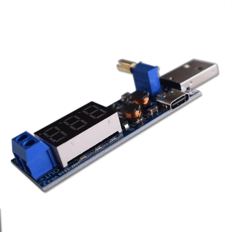Boost Buck Converter TYPE-C Micro USB Step UP/Down Netzteilmodul DC-DC 5V bis 3,3V / 12V einstellbarer Ausgang DC 1,2V-24V