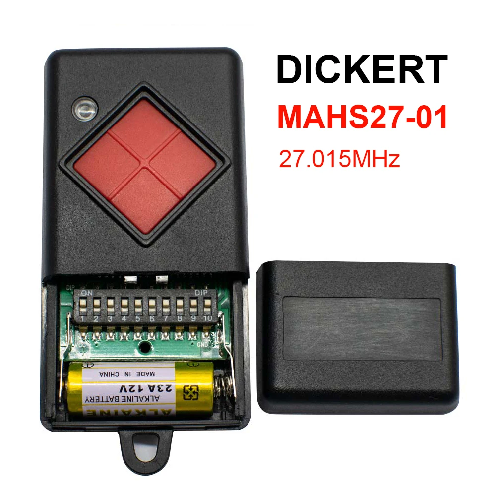 Dickert MAHS27 MAHS27-01 MAHS27-04 27.015MHz Garage Door Remote Control 27MHz Gate Keychain
