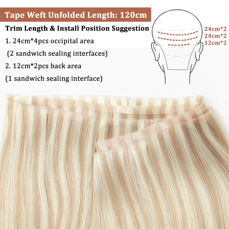 Mèches invisibles à trame plate et longue, Extension de cheveux humains, peau PU, injectées, sans couture et sans colle, bande sur trame de cheveux