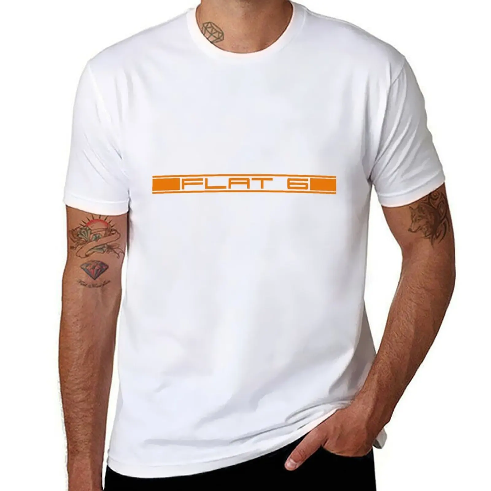 Kaos oblong pria motif garis klasik FLAT 6, 100% katun, kemasan kaos katun