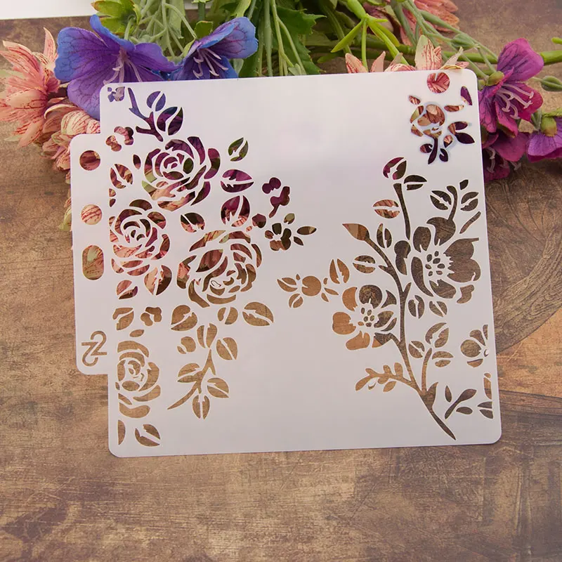 Mới 4 Cái/lốc 13Cm 5.1 "1/4 Vòng Tròn Edge Tự Làm Lớp Dựng Stencils Tranh Sổ Lưu Tô Màu Nổi Album Trang Trí Bản Mẫu