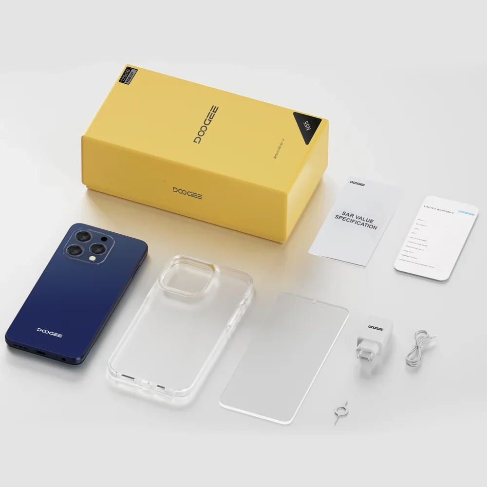 Doogee-smartfon N55 Pro, 6,56 cala, 90 Hz, IPS, 6 GB pamięci RAM, 256 Go, akumulator 5150 mAh, Android 14, odblokowanie rerecognition