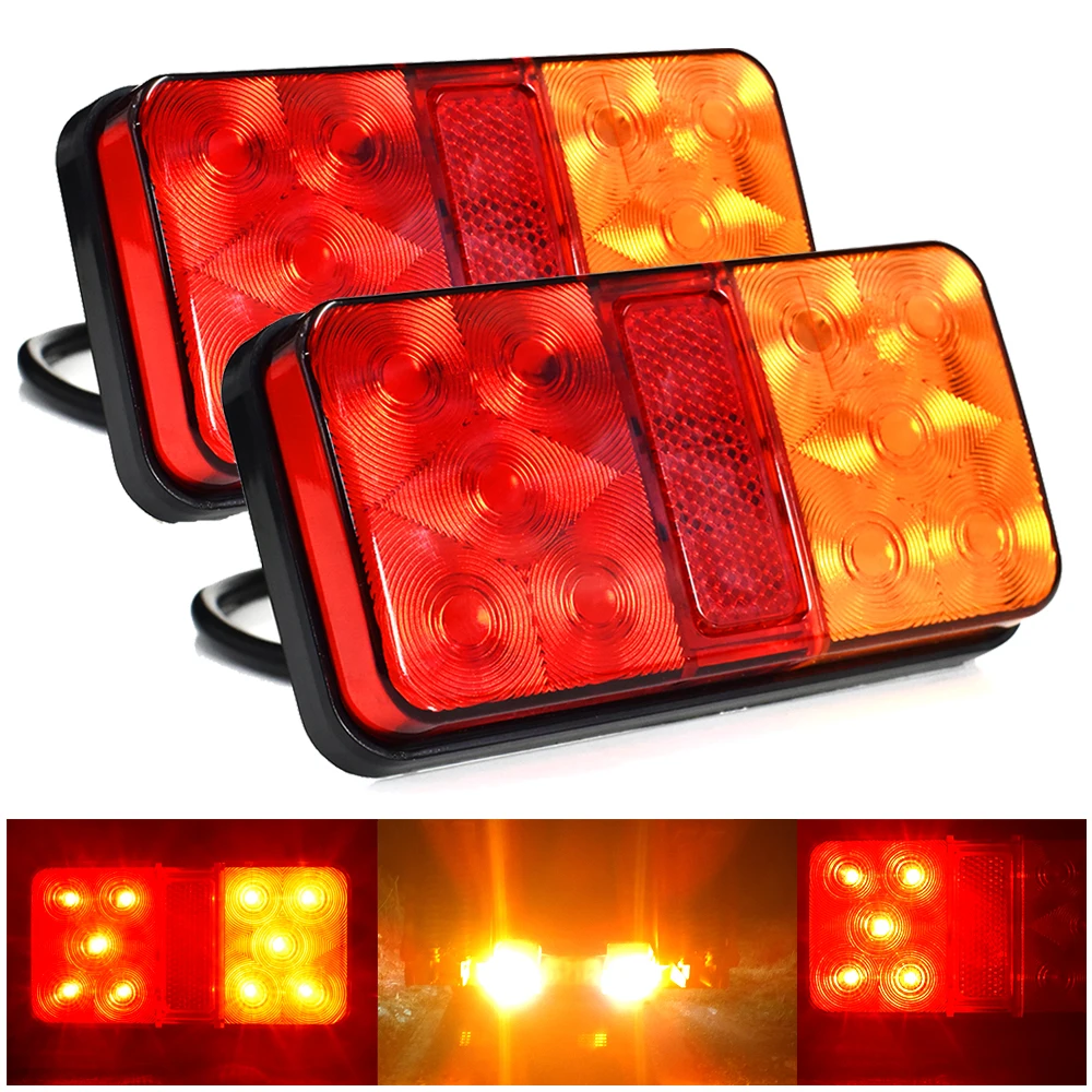 Ultra brilhante 12v carro led cauda sinal de volta freio lâmpada reversa para captador trailor lâmpada traseira à prova dwaterproof água