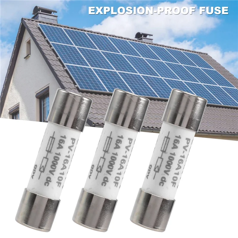 AC57-10 Pcs 1000 VDC Fuse Solar PV Explosion-Proof Fuse Silver