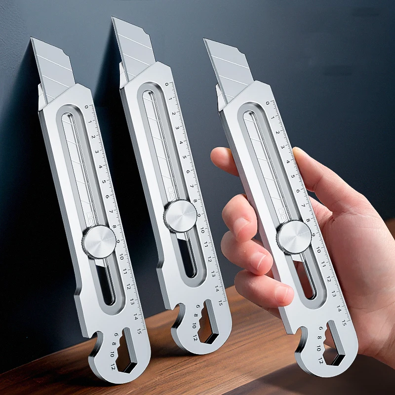 Coupe-boîte multifonctionnel 6 en 1 en acier inoxydable, outil professionnel, couteau utilitaire 18MM/25MM, couteau d'art Premium
