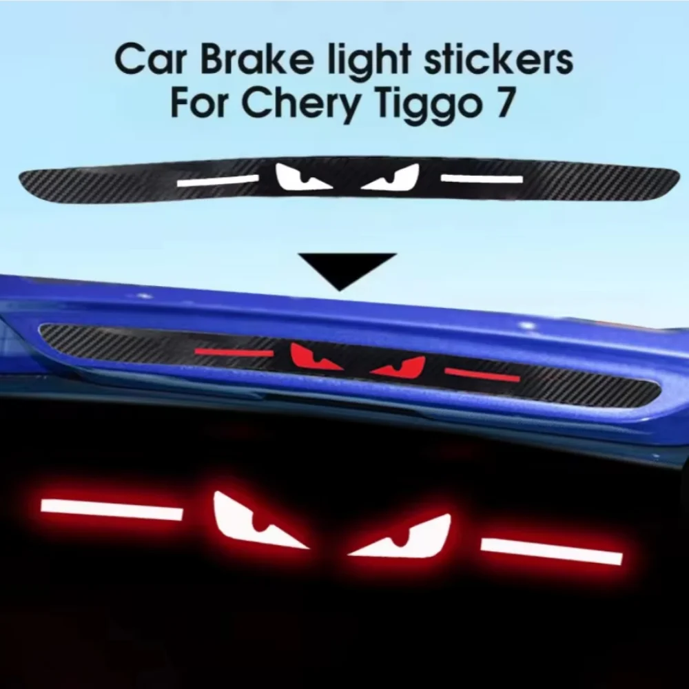 Naklejki samochodowe Akcesoria Tylne światła hamowania Osłona lampy Osłony z włókna węglowego Stylizacja z oryginałem dla Chery Logo Tiggo 7