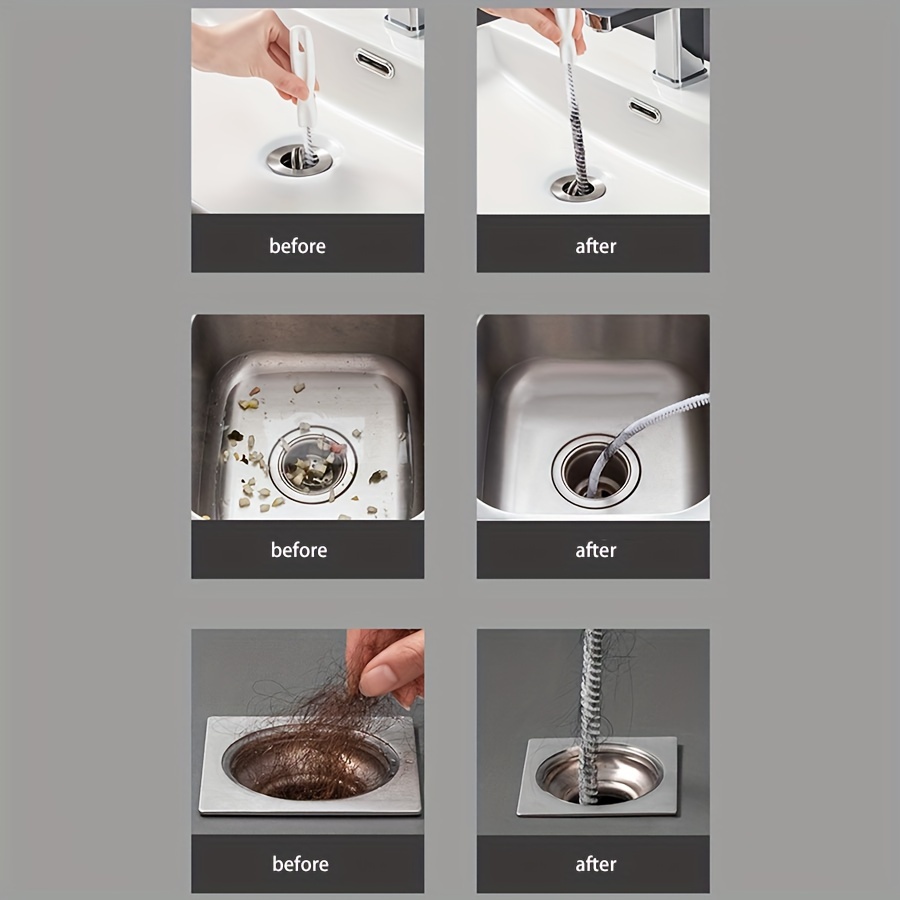 Spazzola per dragaggio tubi dell'acqua Dispositivo per dragaggio tubi Detergente per capelli fognario Lavaggio del viso Spazzola per dragaggio scarico a pavimento per piscina con acqua