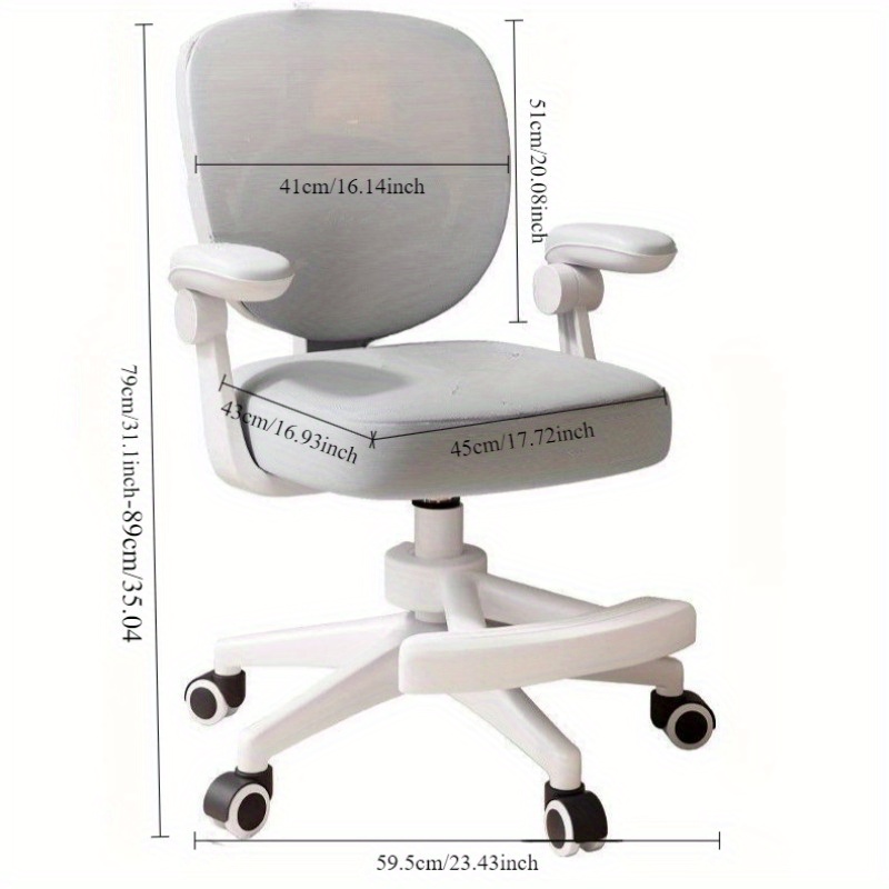 Silla giratoria cómoda y ergonómica, silla de oficina, respaldo para estudiantes en casa, silla elevable, reposabrazos ajustables para el hogar
